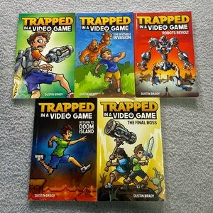 Trapped In A Video Game Book Set Series Complete 1-5 By Dustin Brady